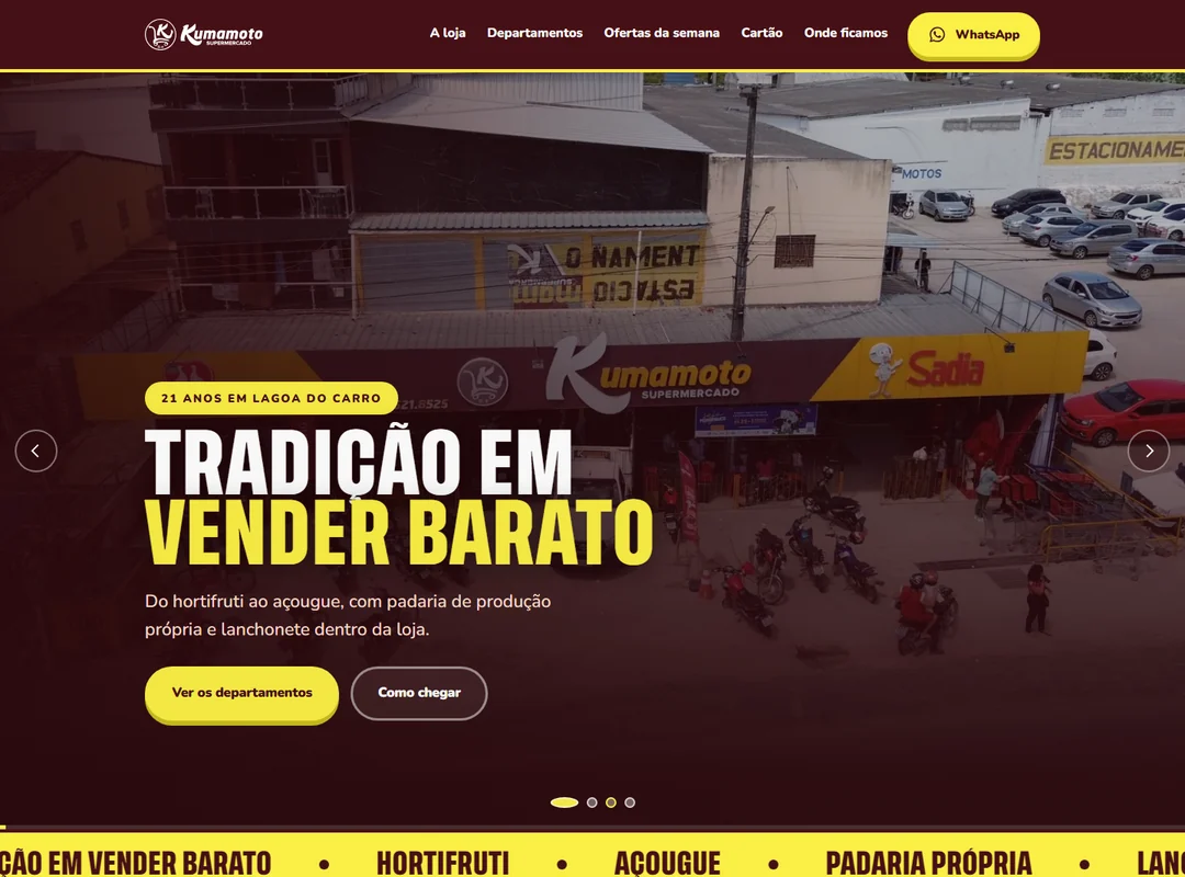 Primeira tela do site do Kumamoto