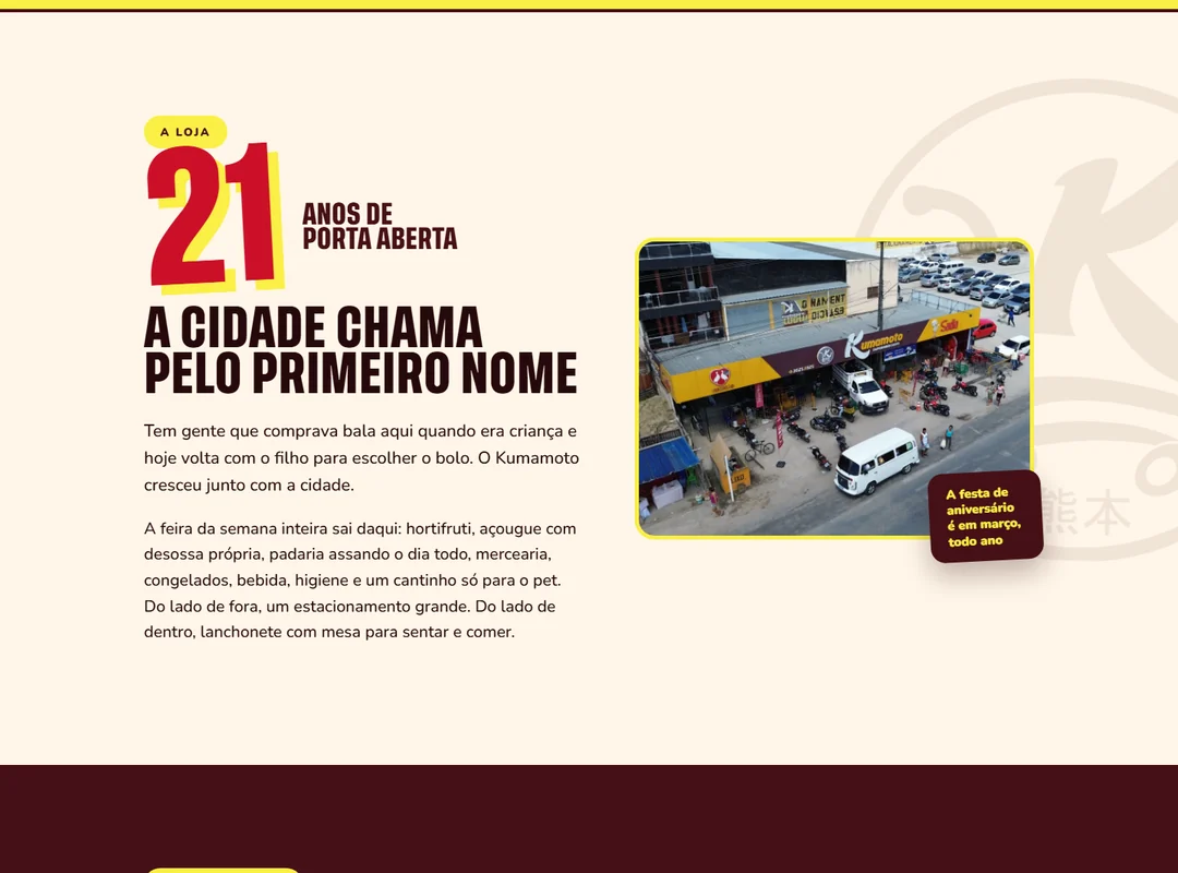 Os 21 anos de loja contados na página