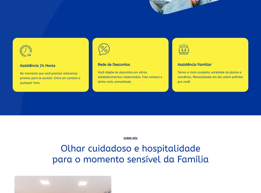 Os serviços de assistência apresentados na página